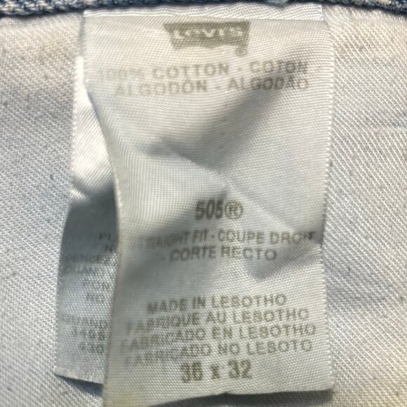 VTG Y2K Levi Strauss 505 Loose Straight Fit Jeans Mens 36x32 LW Skater Grunge - Picture 8 of 10